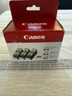 Canon PGI-220BK Genuine OEM Black Ink PG BK 3 Pack New Sealed